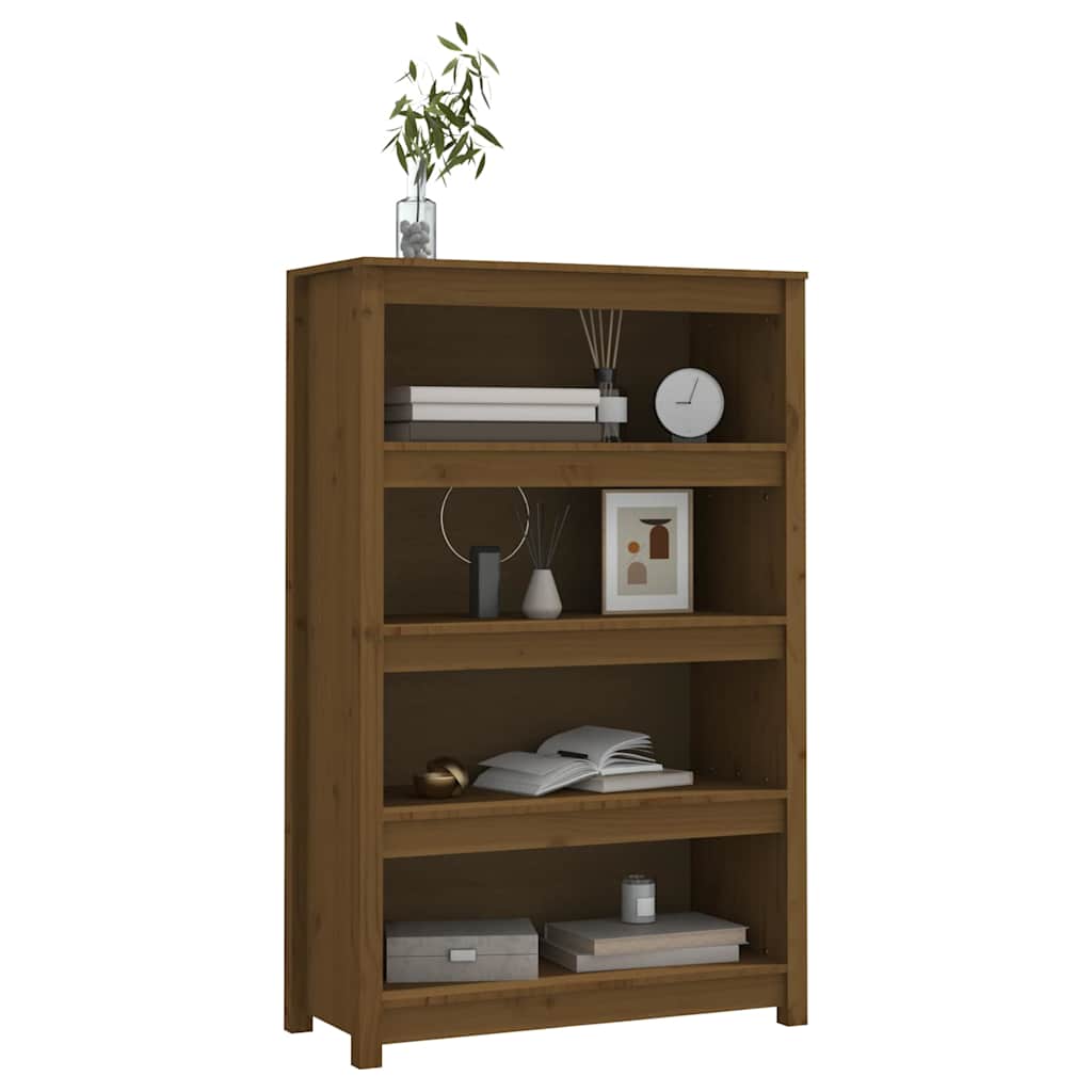 Book Cabinet 80x35x97 cm Solid Wood Pine Honey brown 126 cm