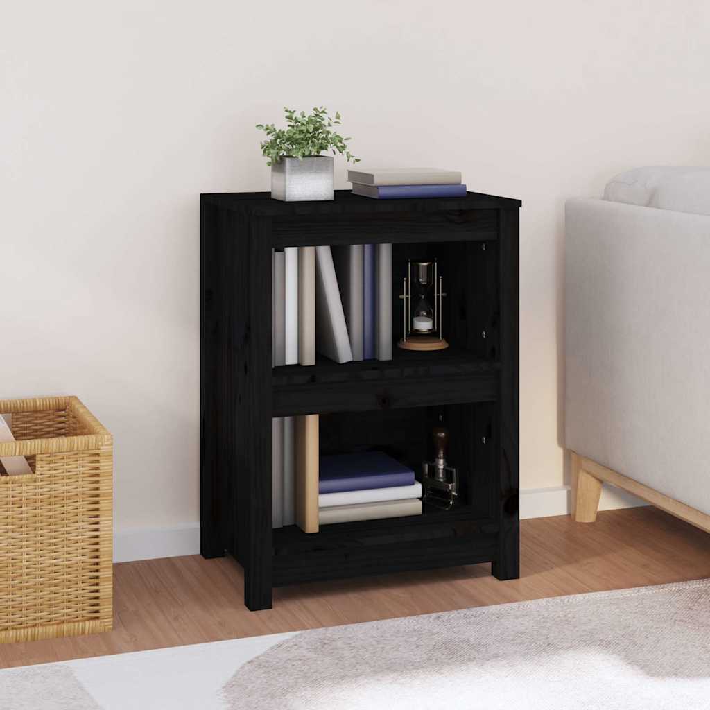 Book Cabinet 50x35x154 cm Solid Wood Pine Black 68 cm