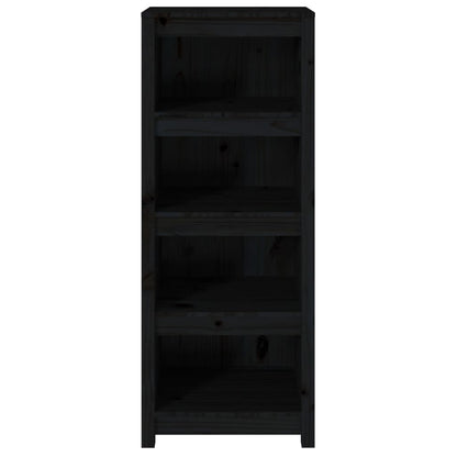 Book Cabinet 50x35x154 cm Solid Wood Pine Black 125.5 cm