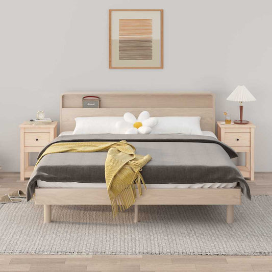 Bedside Cabinet 40x35x61,5 cm Solid Wood Pine Natural