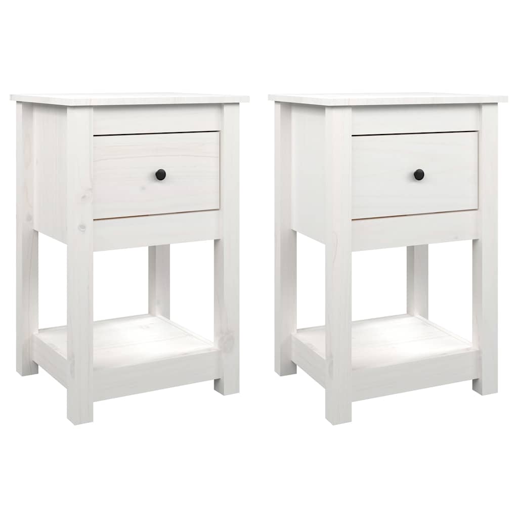 Bedside Cabinet 40x35x61,5 cm Solid Wood Pine White