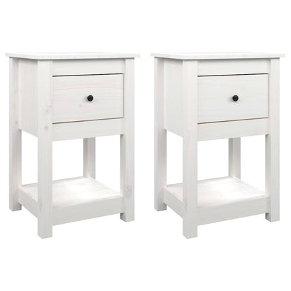 Bedside Cabinet 40x35x61,5 cm Solid Wood Pine White