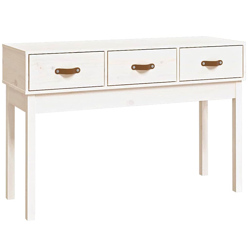 Console Table 76,5x40x75 cm Solid Wood Pine White 114 cm