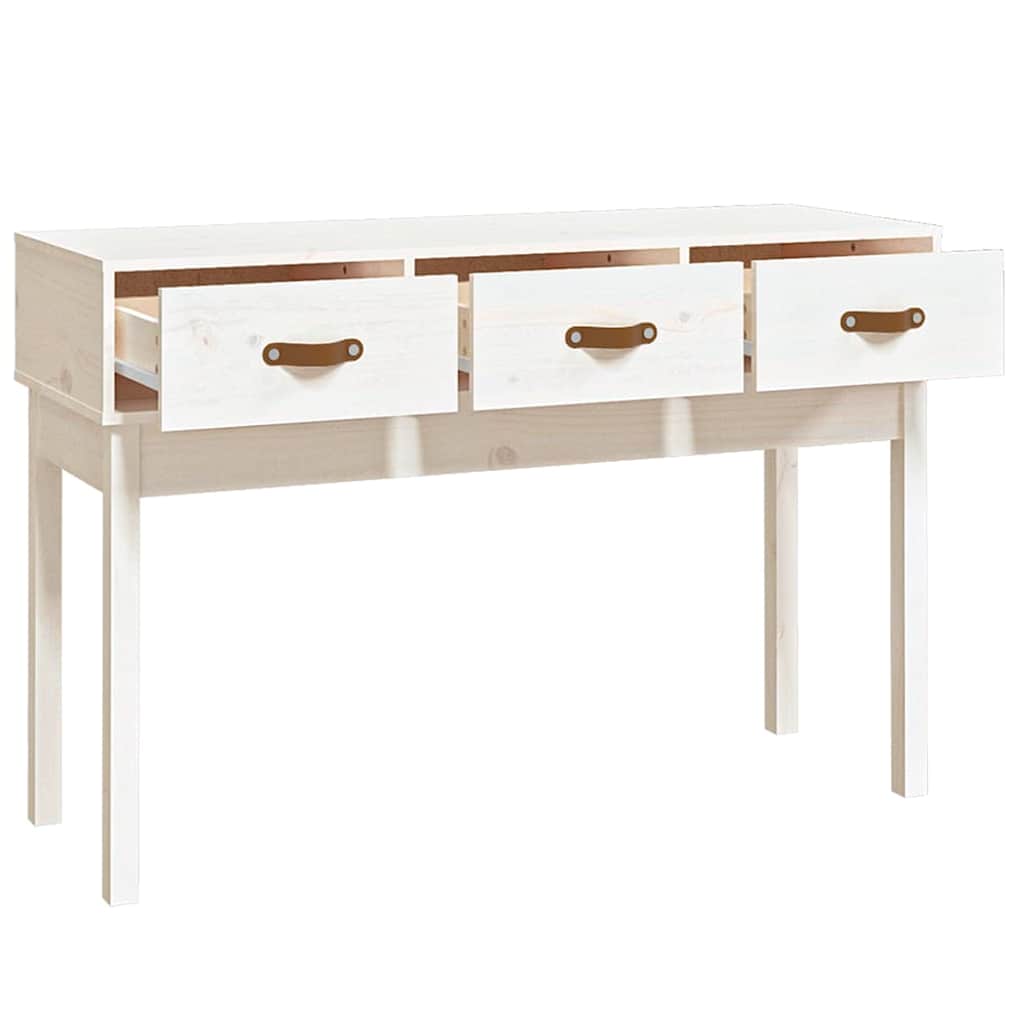 Console Table 76,5x40x75 cm Solid Wood Pine White 114 cm