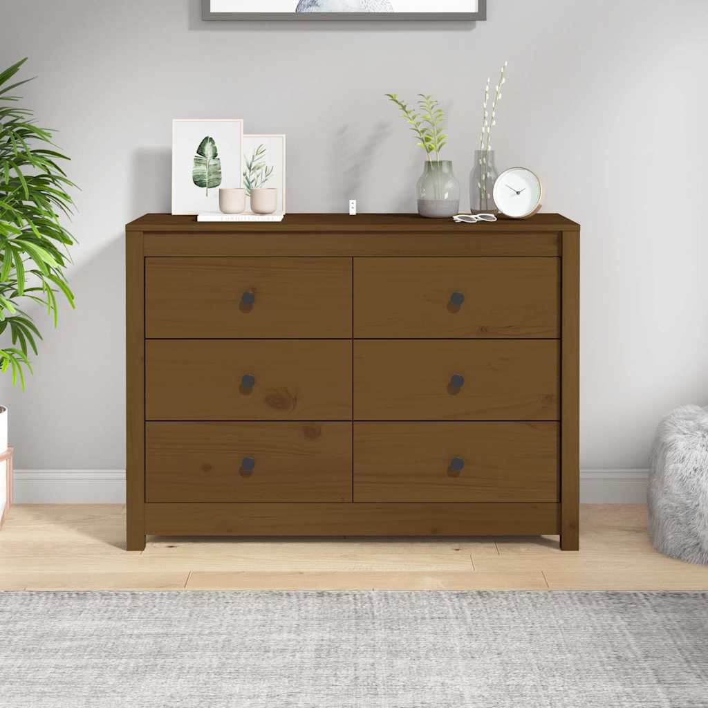 vidaXL Side Cabinet Solid Wood Pine
