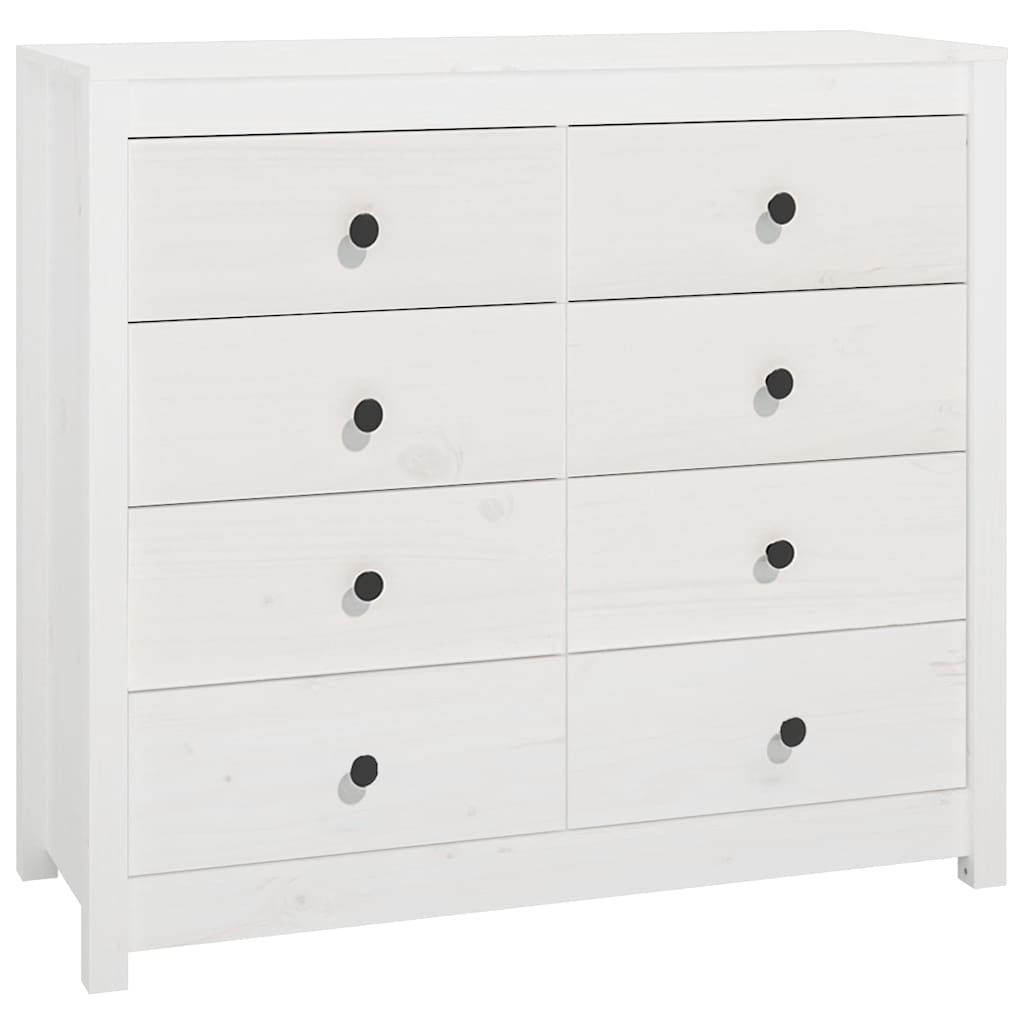 vidaXL Side Cabinet White 100x40x90 cm Solid Wood Pine 2