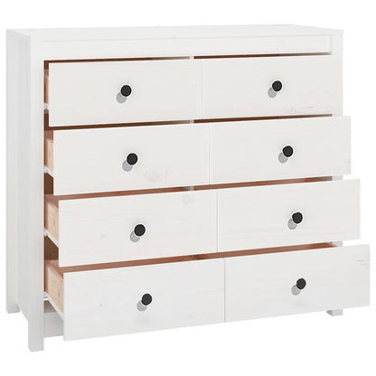 vidaXL Side Cabinet White 100x40x90 cm Solid Wood Pine 3