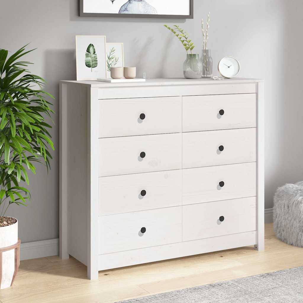 vidaXL Side Cabinet White 100x40x90 cm Solid Wood Pine 6