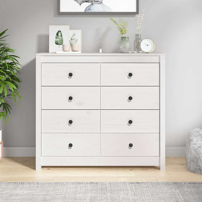 vidaXL Side Cabinet White 100x40x90 cm Solid Wood Pine 1