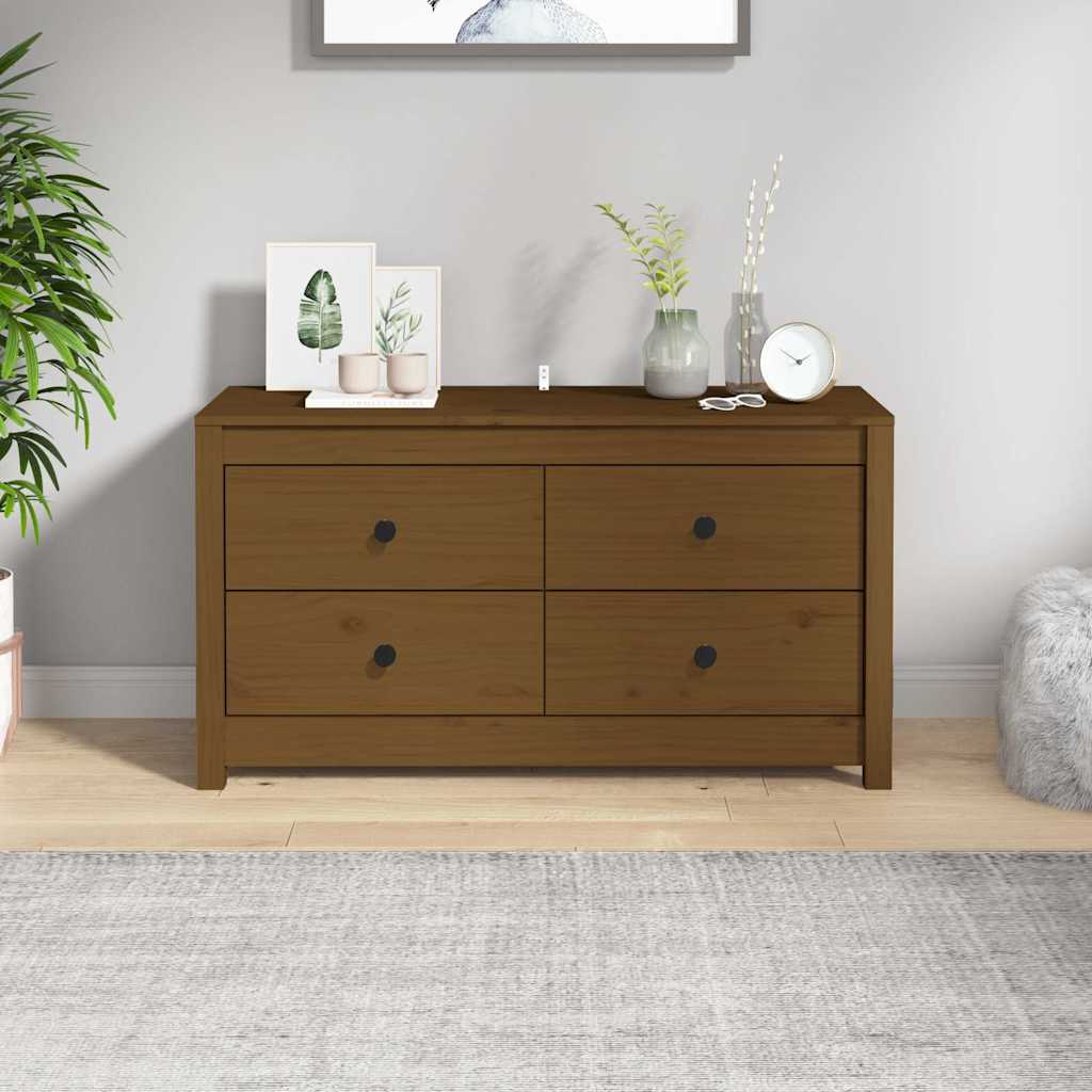 vidaXL Side Cabinet Solid Wood Pine