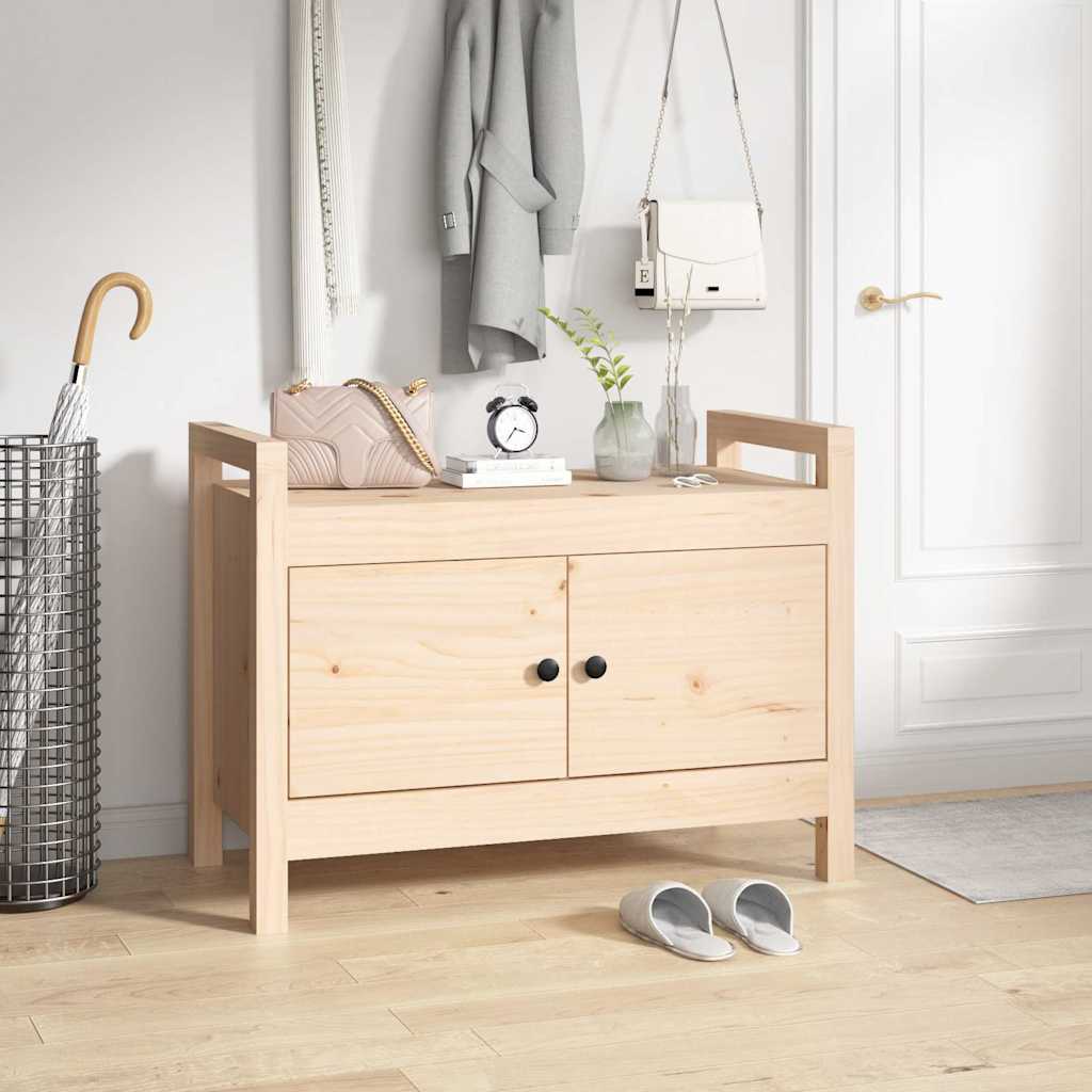 Hall Bench Solid Wood Pine Natural 80 cm 60 cm