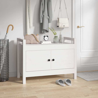 Hall Bench Solid Wood Pine White 80 cm 60 cm