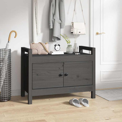 Hall Bench Solid Wood Pine Grey 80 cm 60 cm