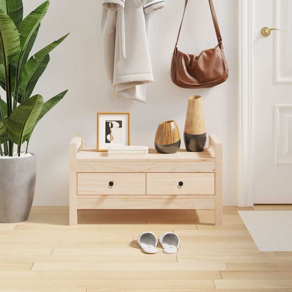 Hall Bench Solid Wood Pine Natural 80 cm 43 cm