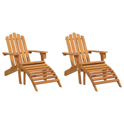 Garden Adirondack Chair Solid Acacia Wood with footrest