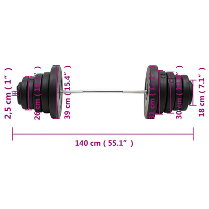 vidaXL Barbell with Plates 90 kg 6