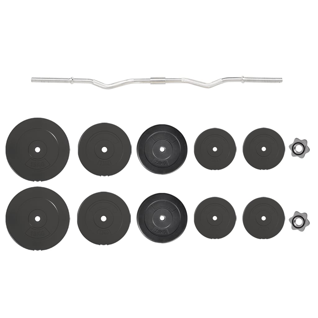 vidaXL Curl Barbell with Plates 90 kg 2
