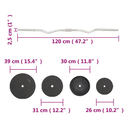vidaXL Curl Barbell with Plates 90 kg 6