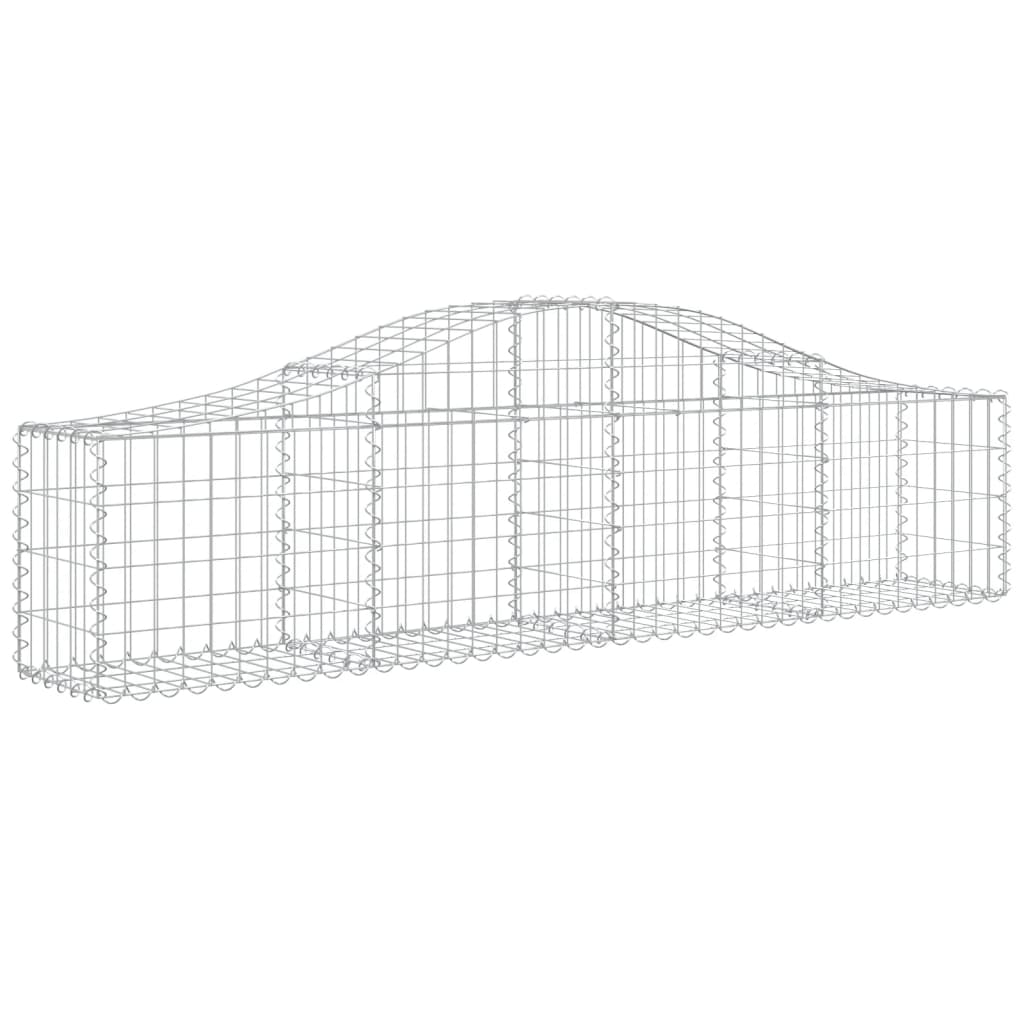 vidaXL Arched Gabion Baskets 6 pcs 200x30x40/60 cm Galvanised Iron 3