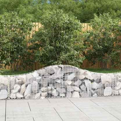 vidaXL Arched Gabion Baskets 6 pcs 200x30x40/60 cm Galvanised Iron 1