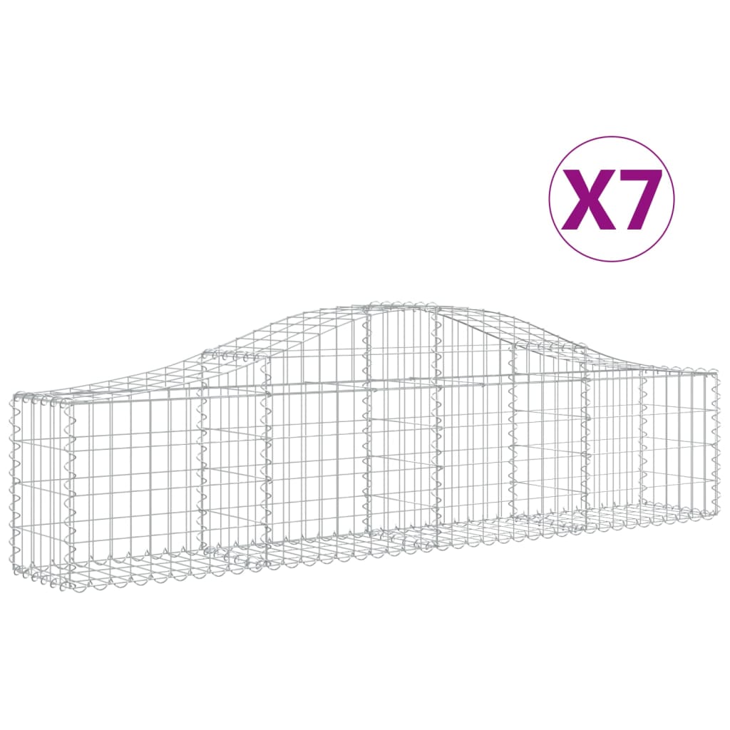 Arched Gabion Baskets Galvanised Iron 7 pcs 200 x 30 x 40/60 cm – 200 x 50 x 220/240 cm 200 x 30 x 40/60 cm
