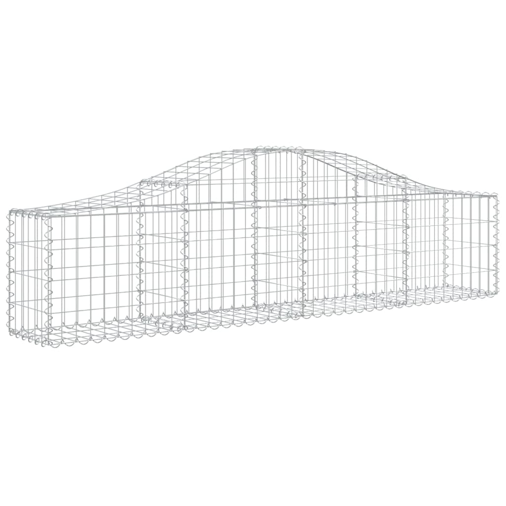 vidaXL Arched Gabion Baskets 8 pcs 200x30x40/60 cm Galvanised Iron 3