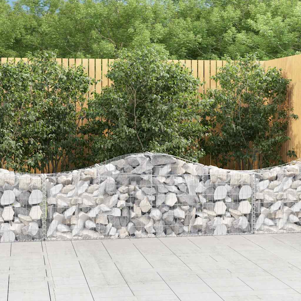 vidaXL Arched Gabion Baskets Galvanised Iron 3 200 x 30 x 40/60–200 x 50 x 220/240 cm