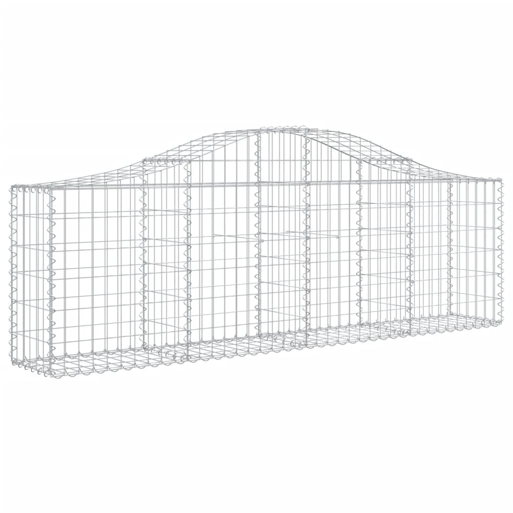 vidaXL Arched Gabion Baskets 6 pcs 200x30x60/80 cm Galvanised Iron 3