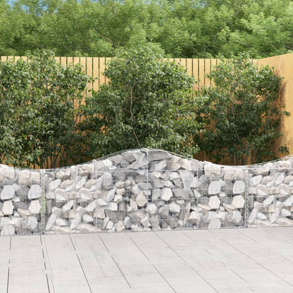 vidaXL Arched Gabion Baskets 6 pcs 200x30x60/80 cm Galvanised Iron 1