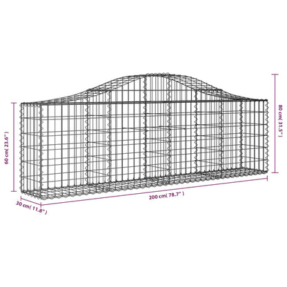 Arched Gabion Baskets Galvanised Iron 10 pcs 200 x 30 x 40/60 cm – 200 x 50 x 220/240 cm 200 x 30 x 60/80 cm