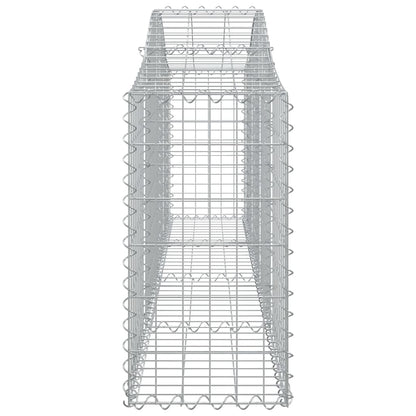 Arched Gabion Baskets Galvanised Iron 12 pcs 200 x 30 x 60/80 cm