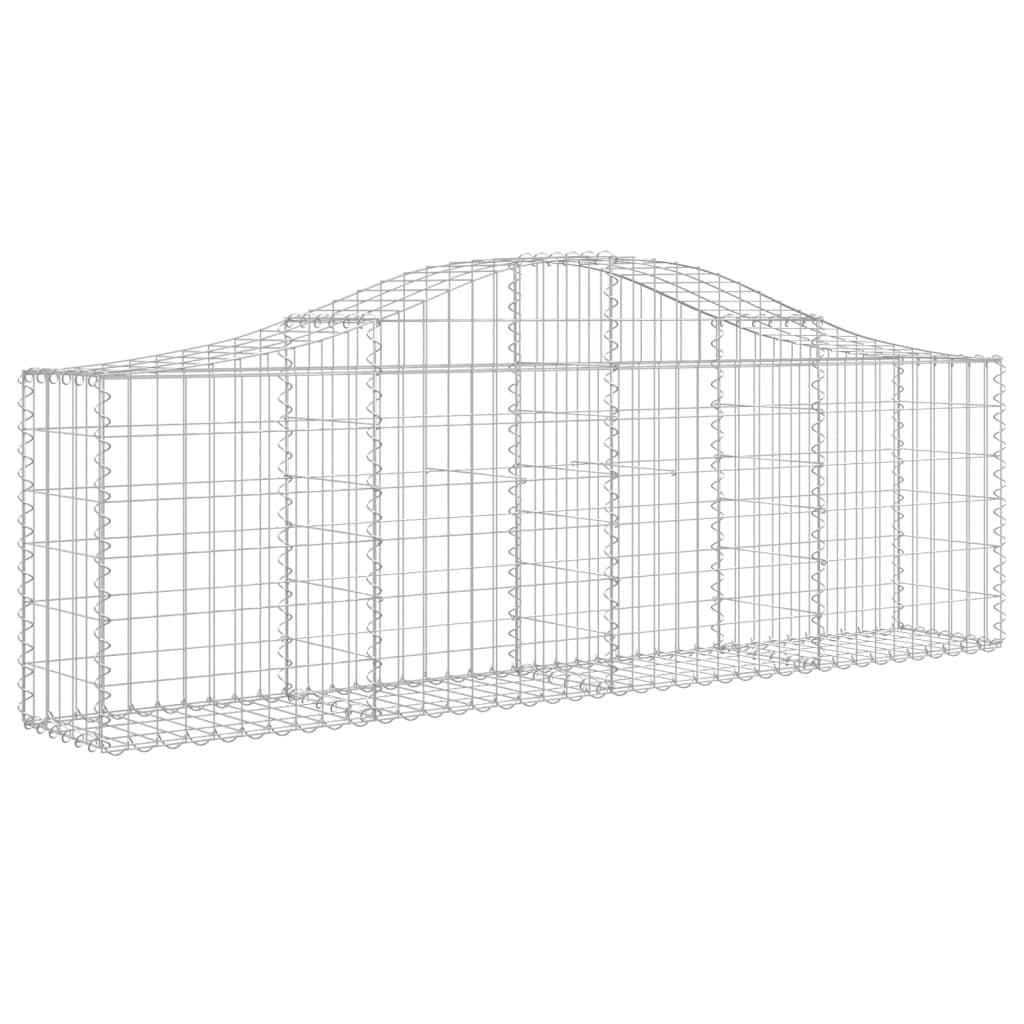 Arched Gabion Baskets Galvanised Iron 13 pcs 200 x 30 x 60/80 cm