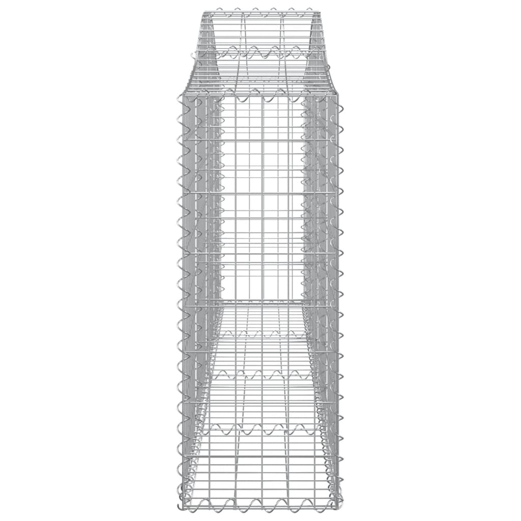 vidaXL Arched Gabion Baskets 5 pcs 200x30x80/100 cm Galvanised Iron 5
