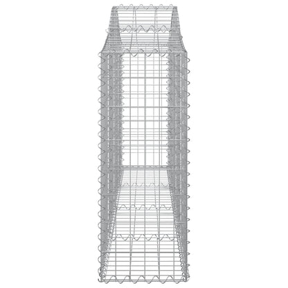 vidaXL Arched Gabion Baskets 5 pcs 200x30x80/100 cm Galvanised Iron 5