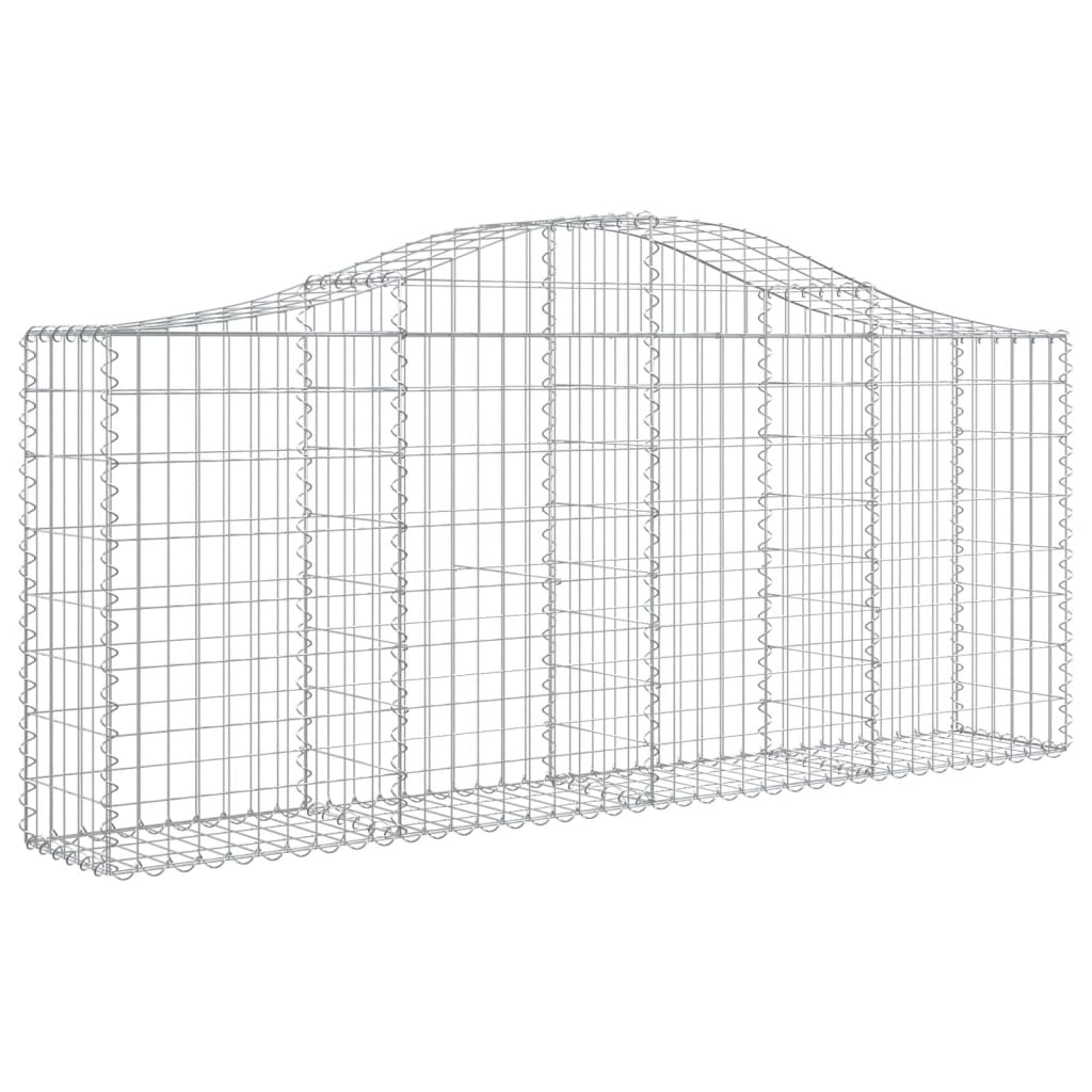vidaXL Arched Gabion Baskets 6 pcs 200x30x80/100 cm Galvanised Iron 3