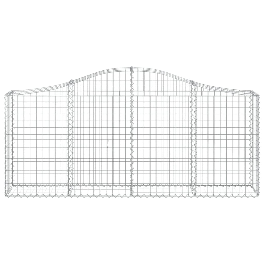 vidaXL Arched Gabion Baskets 6 pcs 200x30x80/100 cm Galvanised Iron 4