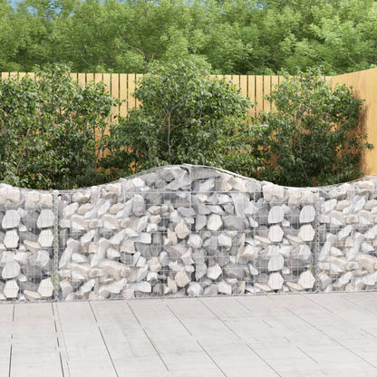 vidaXL Arched Gabion Baskets 6 pcs 200x30x80/100 cm Galvanised Iron 1