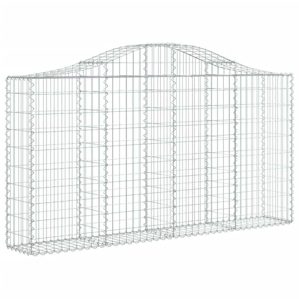 vidaXL Arched Gabion Baskets 4 pcs 200x30x100/120 cm Galvanised Iron 3
