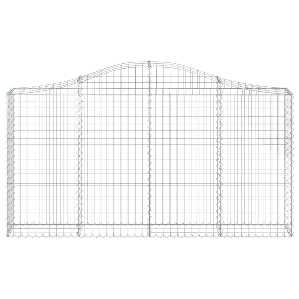 vidaXL Arched Gabion Baskets 4 pcs 200x30x100/120 cm Galvanised Iron 4