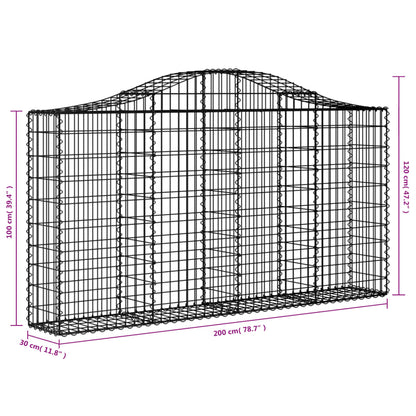 vidaXL Arched Gabion Baskets 4 pcs 200x30x100/120 cm Galvanised Iron 6