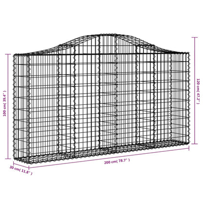 vidaXL Arched Gabion Baskets 5 pcs 200x30x100/120 cm Galvanised Iron 6