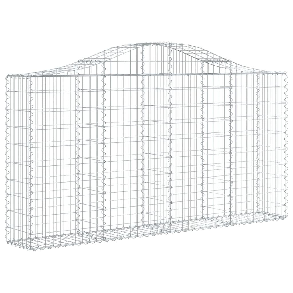 vidaXL Arched Gabion Baskets 6 pcs 200x30x100/120 cm Galvanised Iron 3
