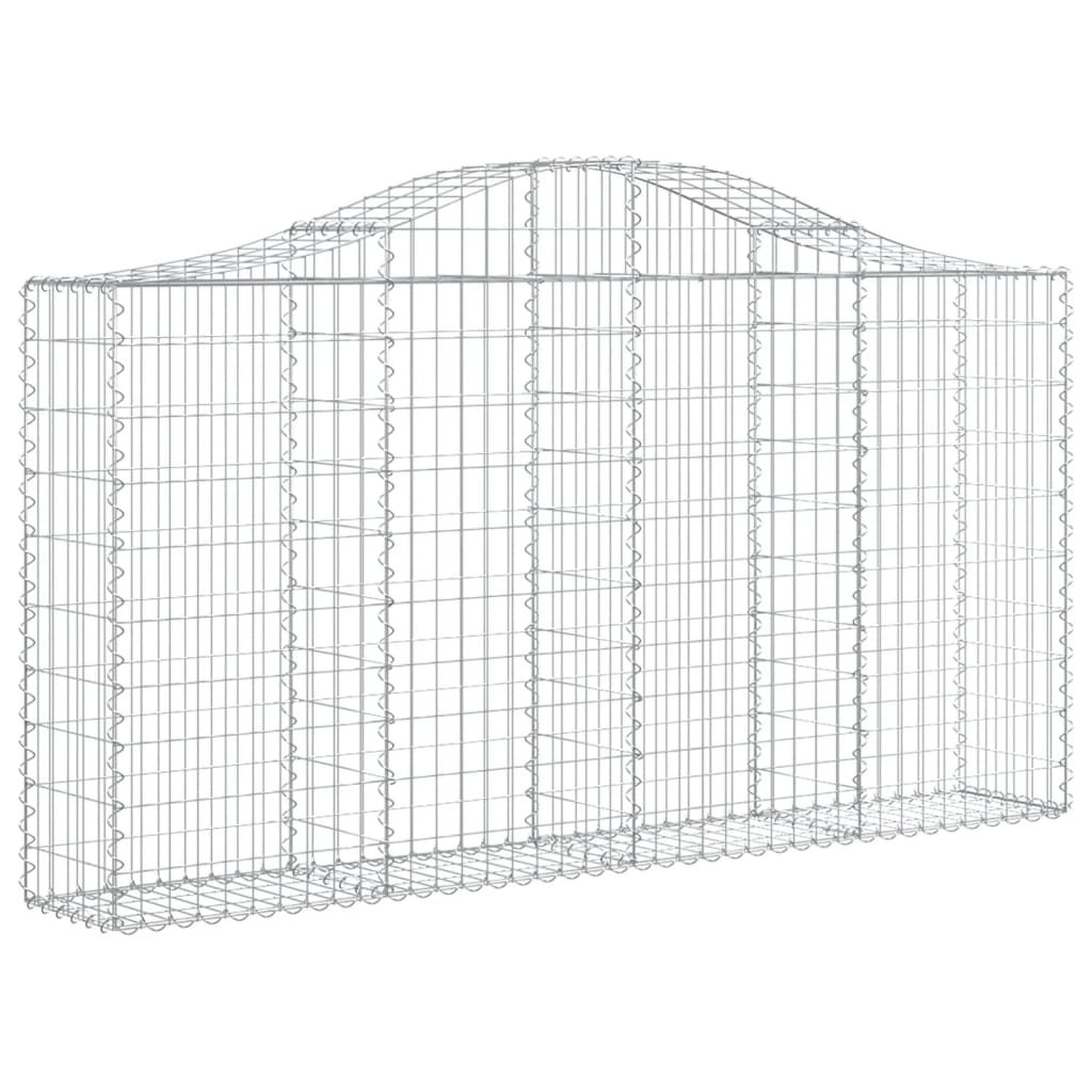 Arched Gabion Baskets Galvanised Iron 11 pcs 200 x 30 x 100/120 cm