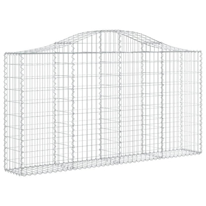 Arched Gabion Baskets Galvanised Iron 11 pcs 200 x 30 x 100/120 cm
