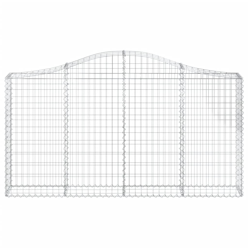 Arched Gabion Baskets Galvanised Iron 11 pcs 200 x 30 x 100/120 cm