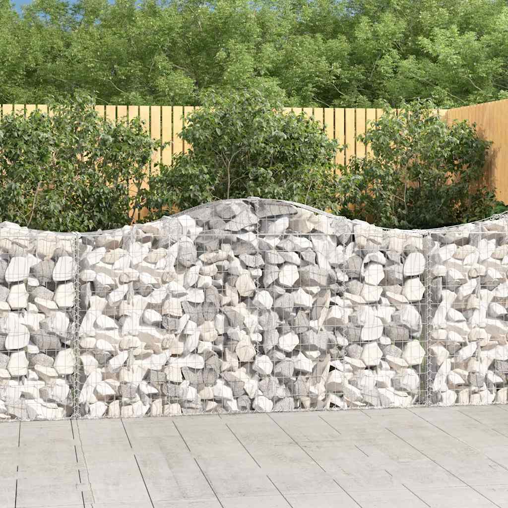 Arched Gabion Baskets Galvanised Iron 12 pcs 200 x 30 x 100/120 cm