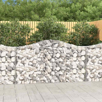 Arched Gabion Baskets Galvanised Iron 12 pcs 200 x 30 x 100/120 cm