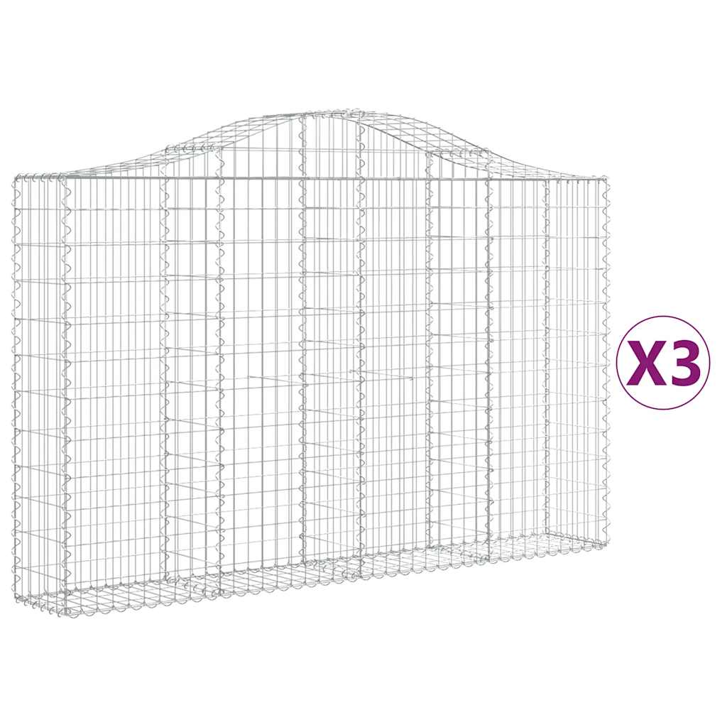 Arched Gabion Baskets Galvanised Iron 3 200 x 30 x 40/60–200 x 50 x 220/240 cm 200 x 30 x 120/140 cm