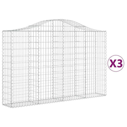 Arched Gabion Baskets Galvanised Iron 3 200 x 30 x 40/60–200 x 50 x 220/240 cm 200 x 30 x 120/140 cm