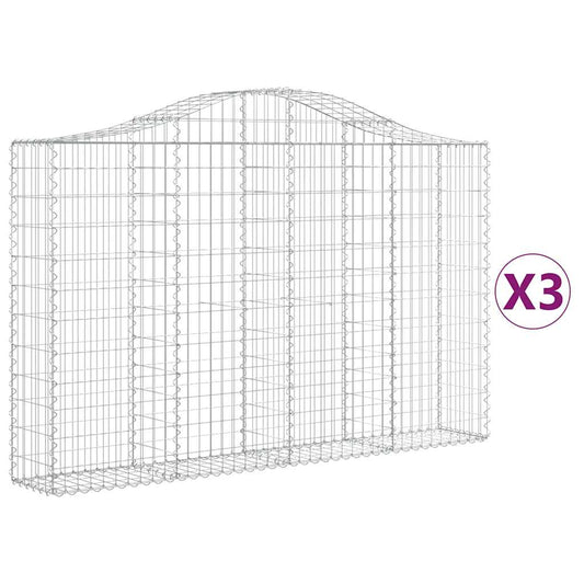 Arched Gabion Baskets Galvanised Iron 3 200 x 30 x 40/60–200 x 50 x 220/240 cm 200 x 30 x 120/140 cm